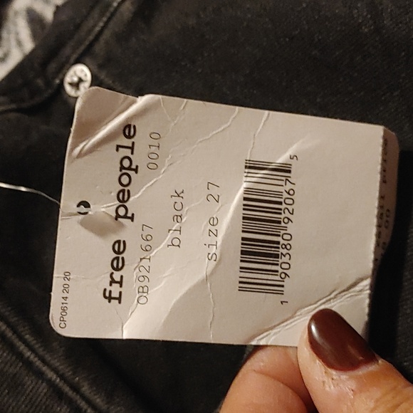 Free People high rise Jegging skinny jeans black wash size 27 NWT - Picture 9 of 10